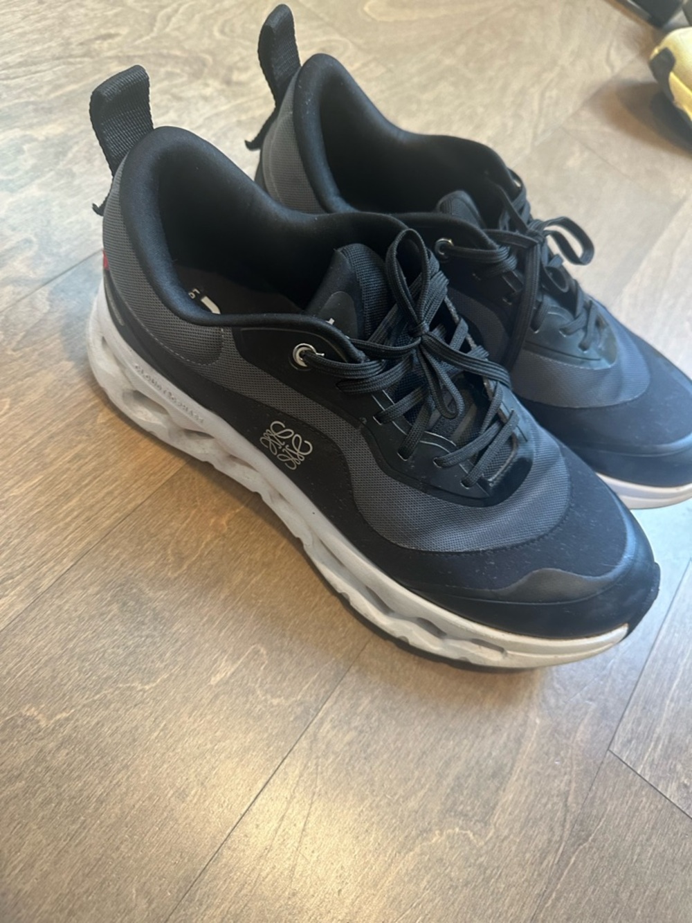 On Running Men's Black Athletic Sneakers with White Sole